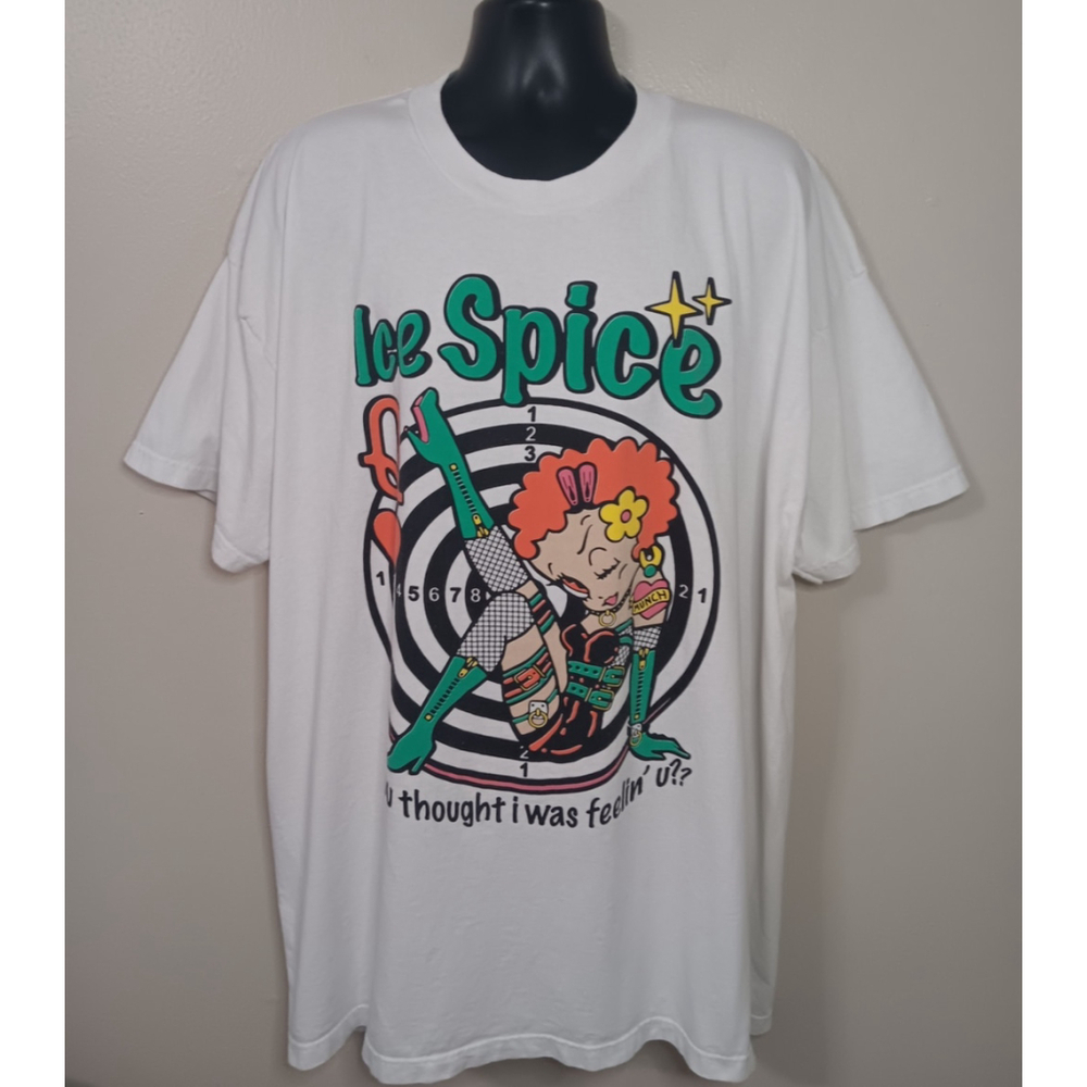 Ice Spice Adult 3XL Band T-shirt White Rap Tee Hvwt Feels So Good